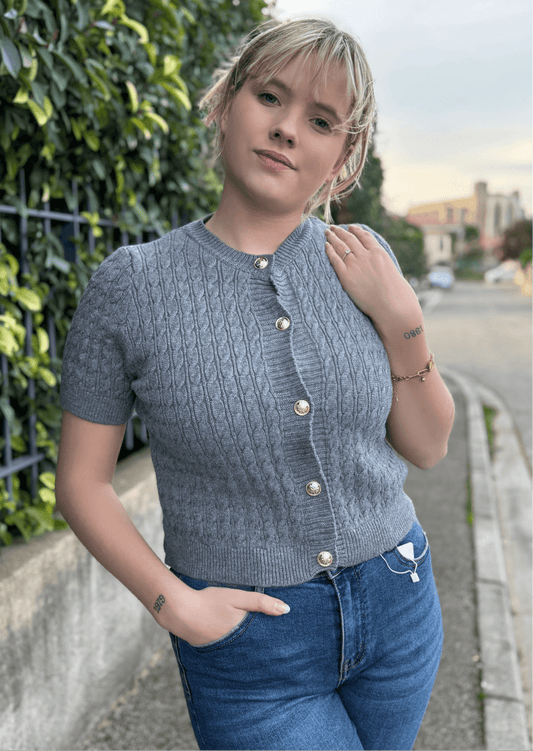 Gilet manche court gris
