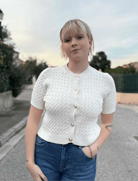 Gilet manche court beige
