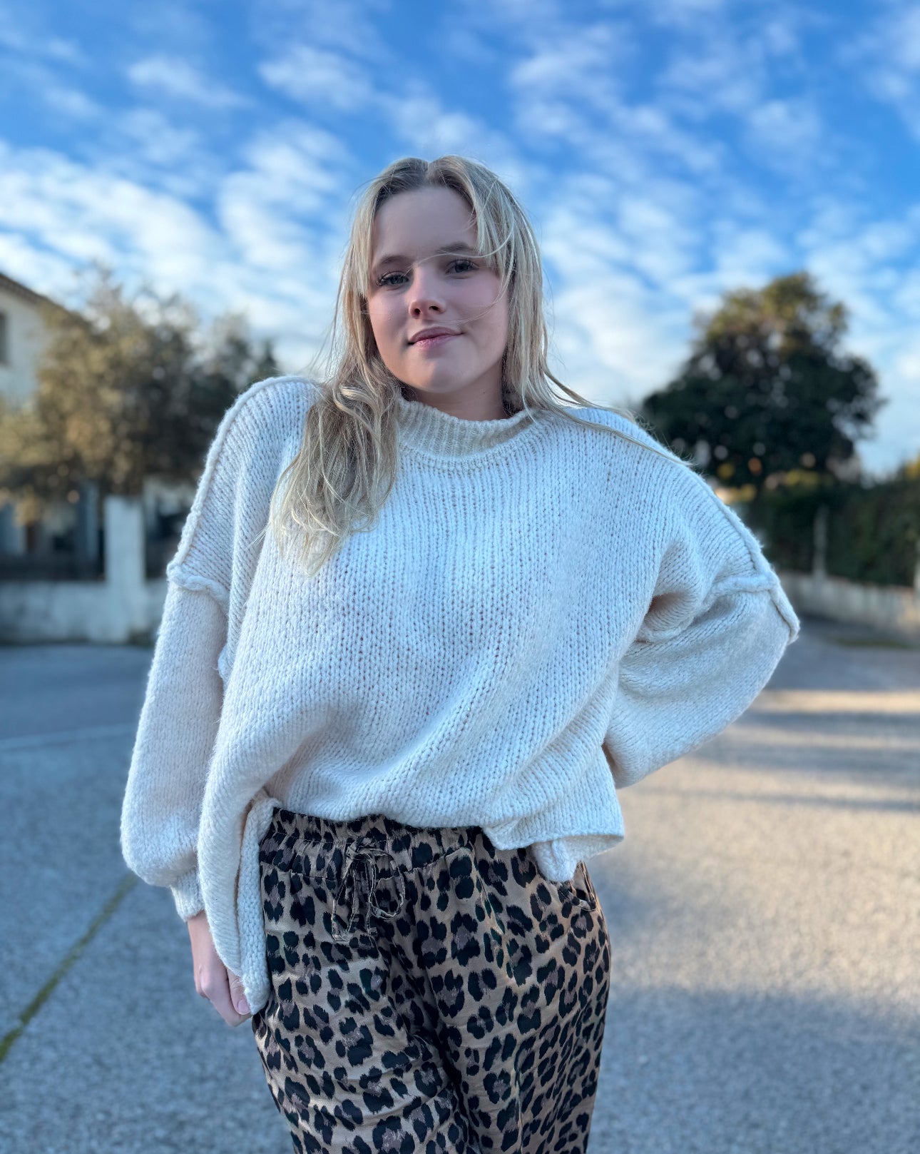 Pull oversize grosse maille