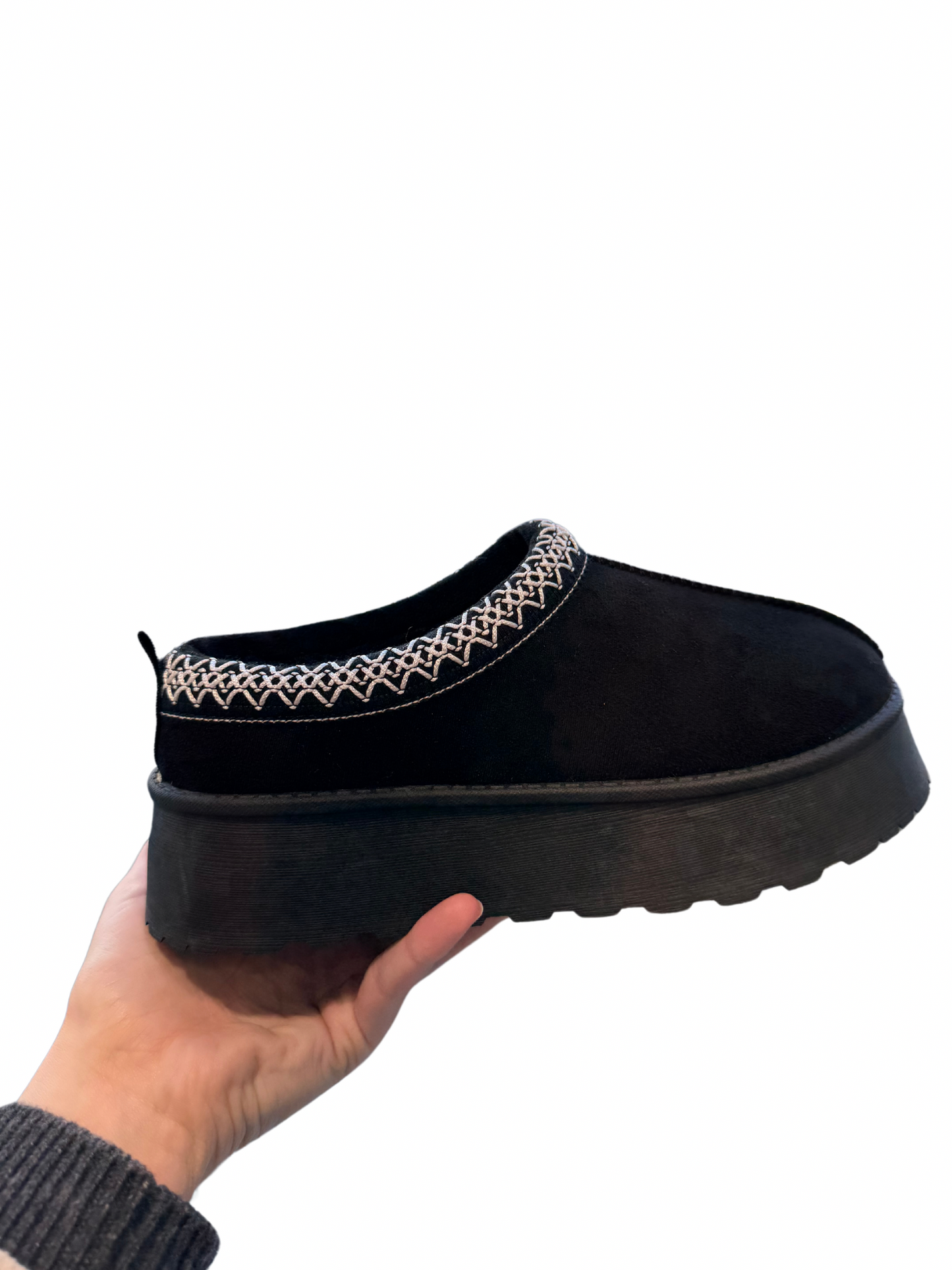 Mules noires à plate-forme
